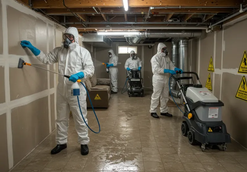 Basement Moisture Removal and Structural Drying process in Woodland Heights, PA